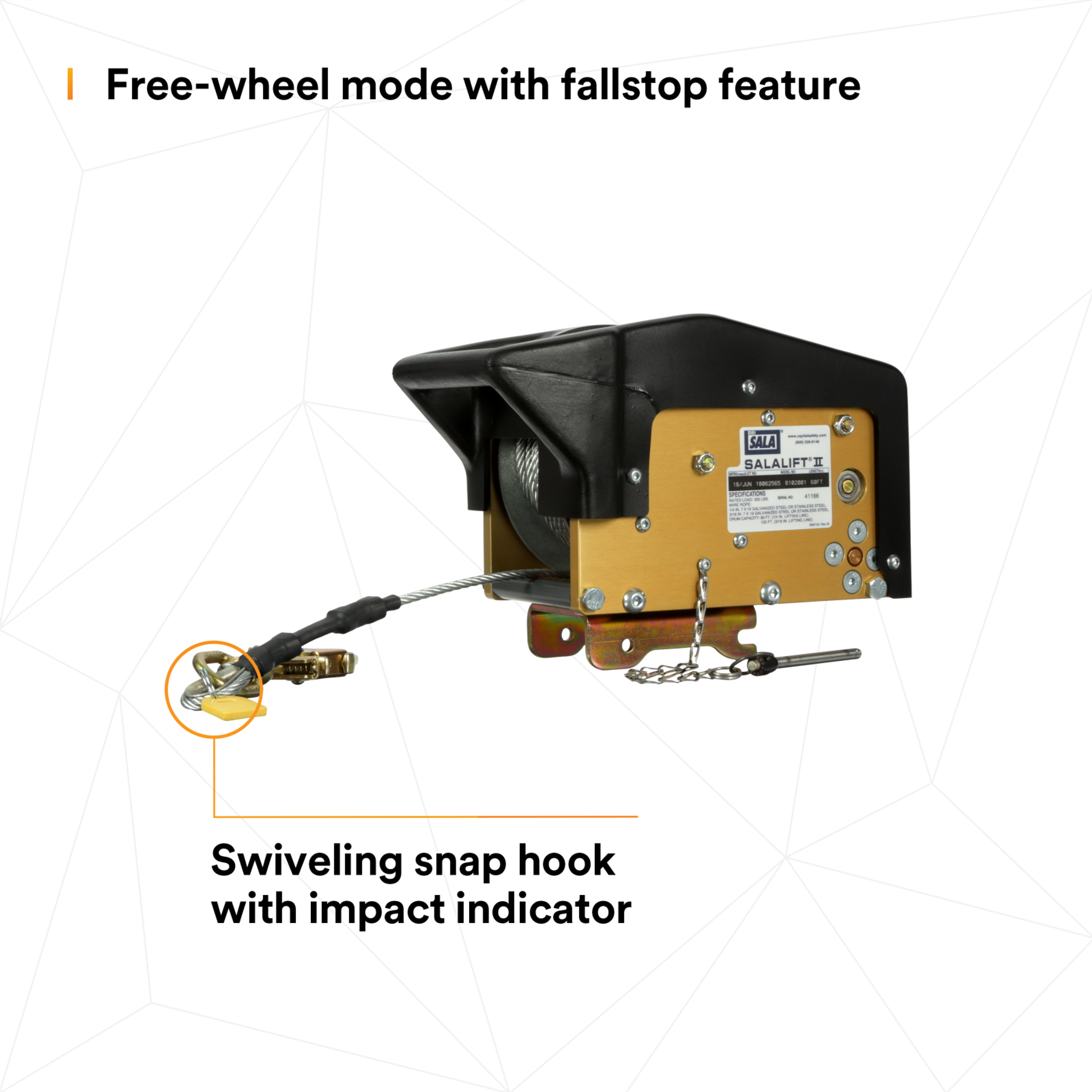 3M DBI-SALA Confined Space Aluminum Tripod with Winch - 7 ft Tripod - 60 ft Galvanized Cable - 8301080