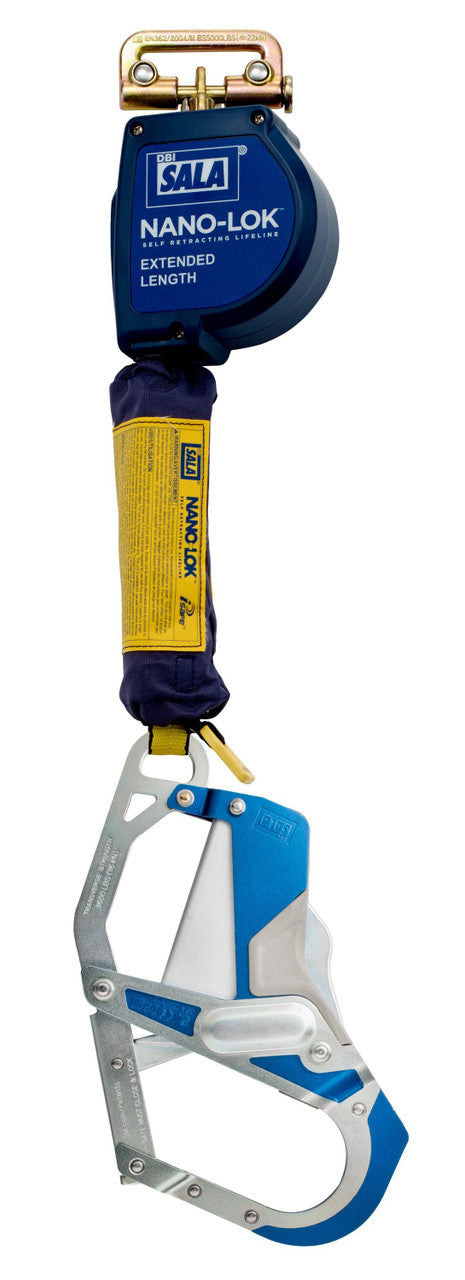 3M DBI-SALA Nano-Lok Extended Length Quick Connect Self Retracting Lifeline - Web 3101675 - 9 ft. (2.7 m)
