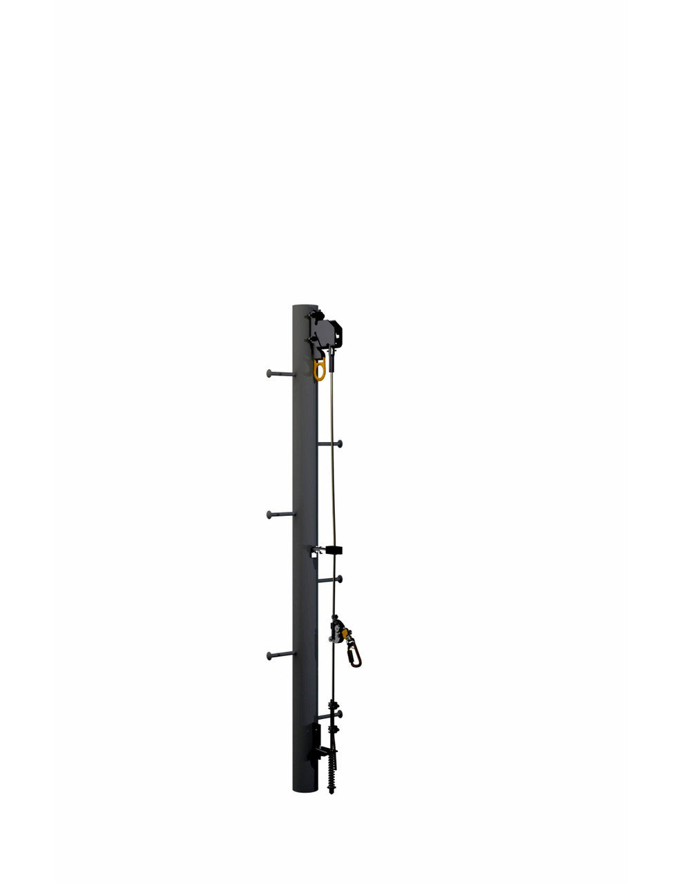 3M DBI-SALA Lad-Saf Cable Vertical Safety System Bracketry for Monopole 6116619 - 4 User - Stainless Steel