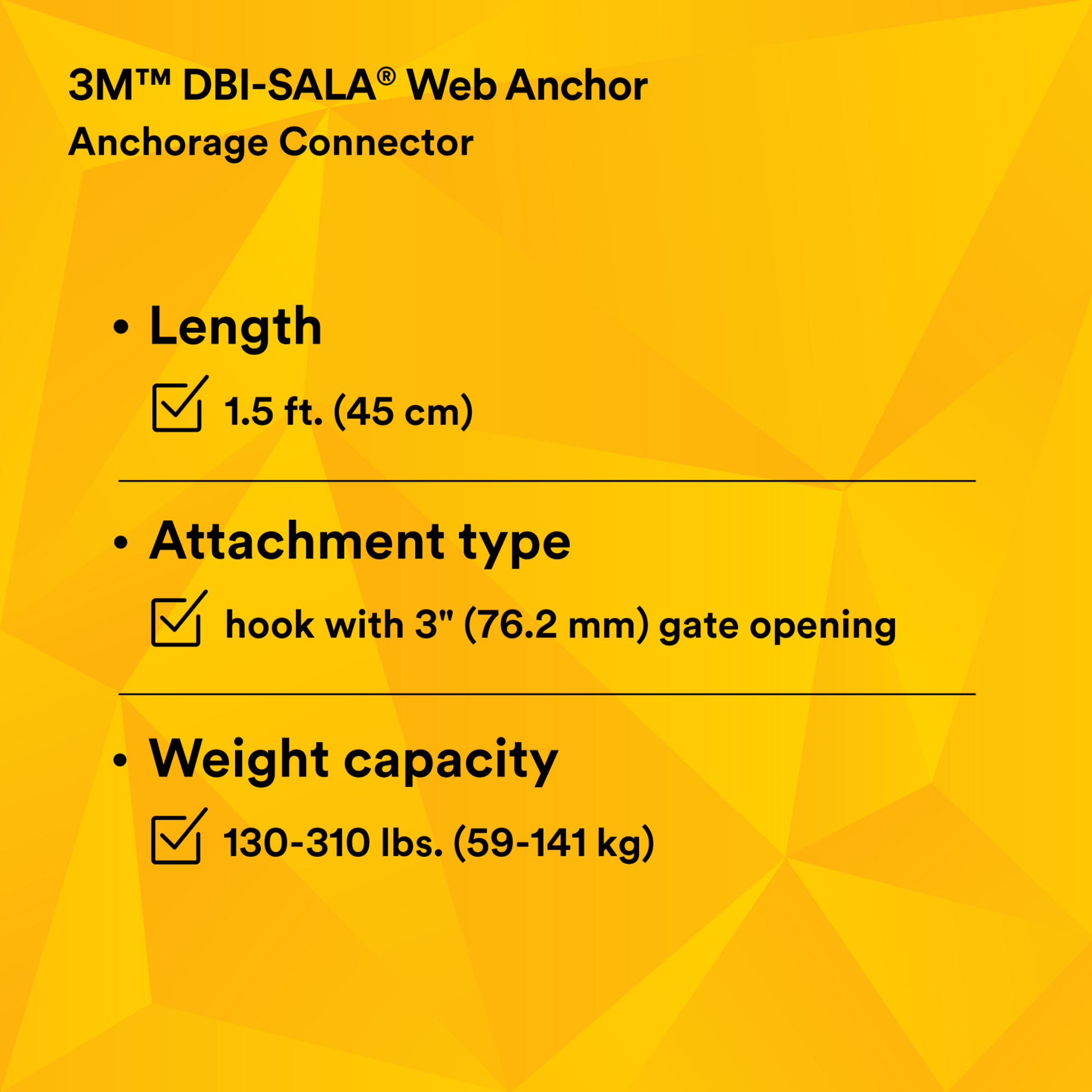 3M DBI-SALA Web D-ring Extension Anchor - Polyester - 1.58 ft - 1231305