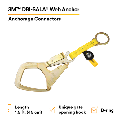 3M DBI-SALA Web D-ring Extension Anchor - Polyester - 1.58 ft - 1231305