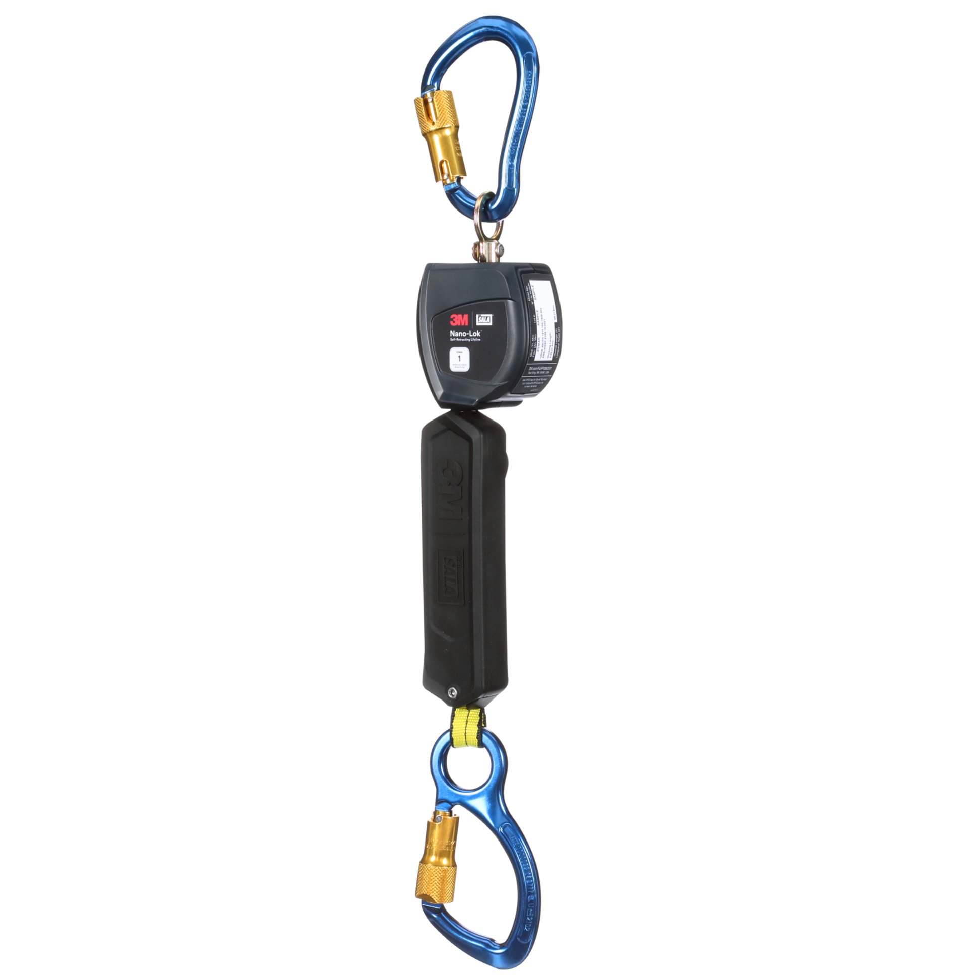 3M DBI-SALA Nano-Lok Personal Self-Retracting Lifeline with Anchor Hook - Web Aluminum Carabiner - 6 ft. - Class 1 - ANSI - 3100528
