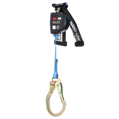 3M DBI-SALA Nano-Lok Self-Retracting Lifeline with Quick Connect - Web - Wrap Back Steel Rebar Lock Hook - 8 ft - 3100620