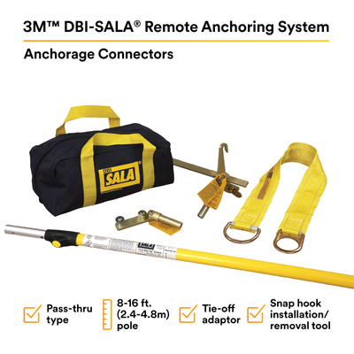 3M DBI-SALA Remote Anchor System - 8 - 16 ft Pole - 2 Hook Style Tools - 2104531