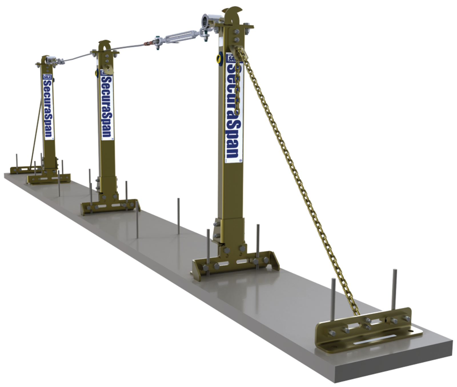 3M DBI-SALA SecuraSpan 60 ft. Rebar/Shear Stud Horizontal Lifeline System - 7400660
