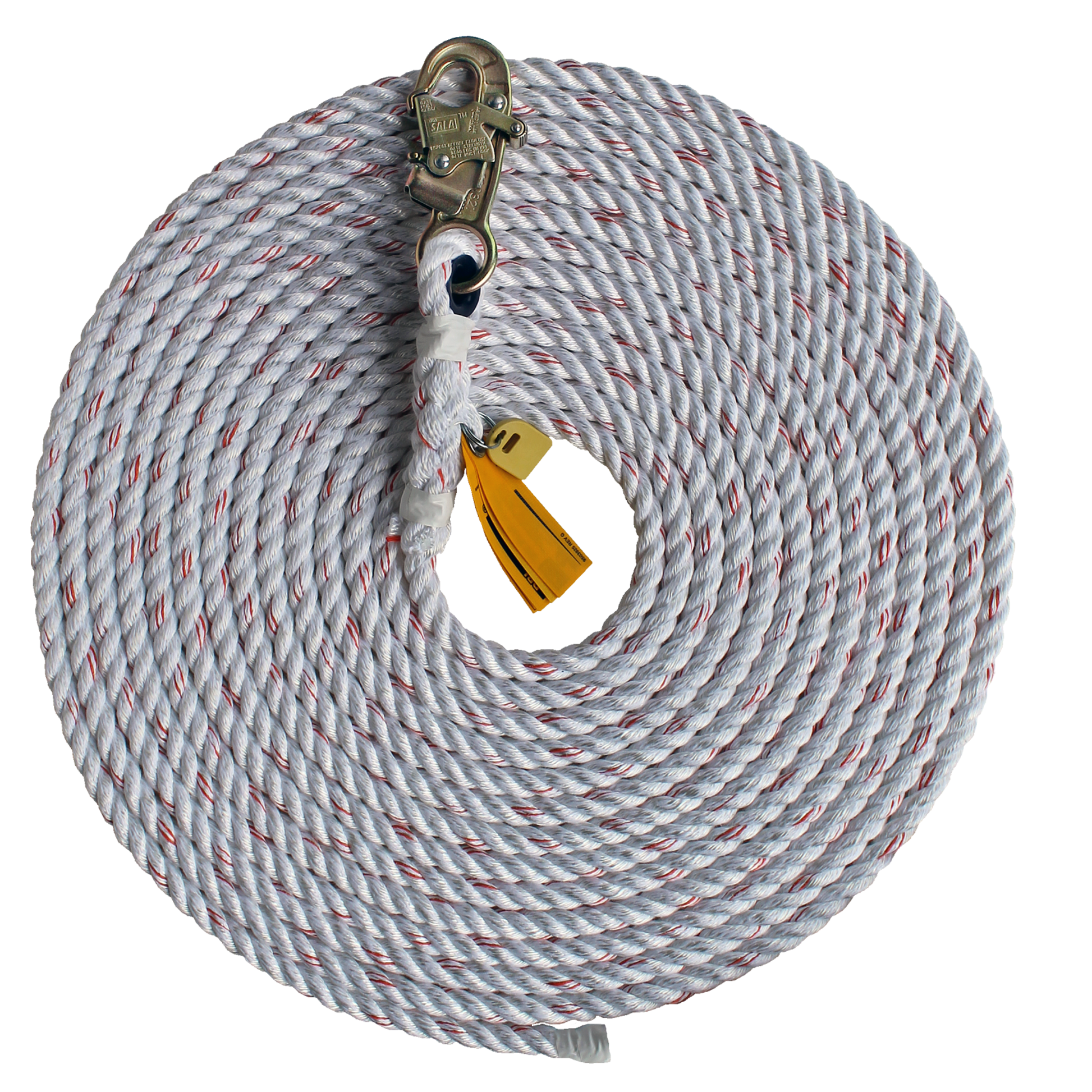 3M DBI-SALA Rope Lifeline with Snap Hook - 5/8 in Polyester and Polypropylene Blend - White - 50 ft - 1202795