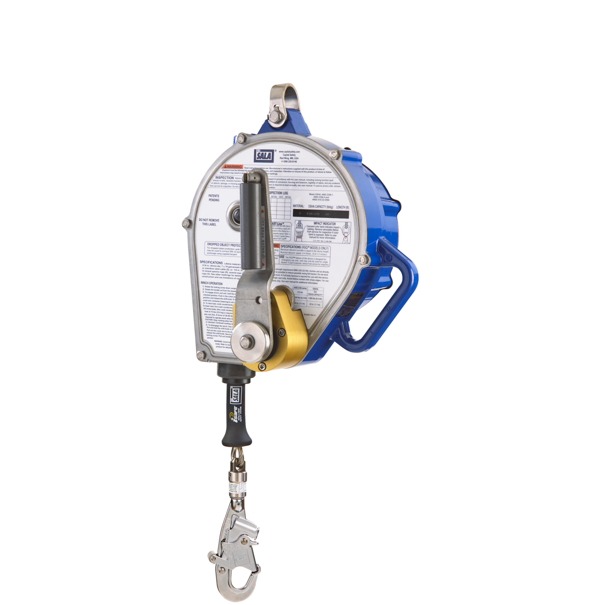 3M DBI-SALA Sealed-Blok 3-Way Retrieval Self-Retracting Lifeline - Stainless Steel Cable - 85 ft - 3400167
