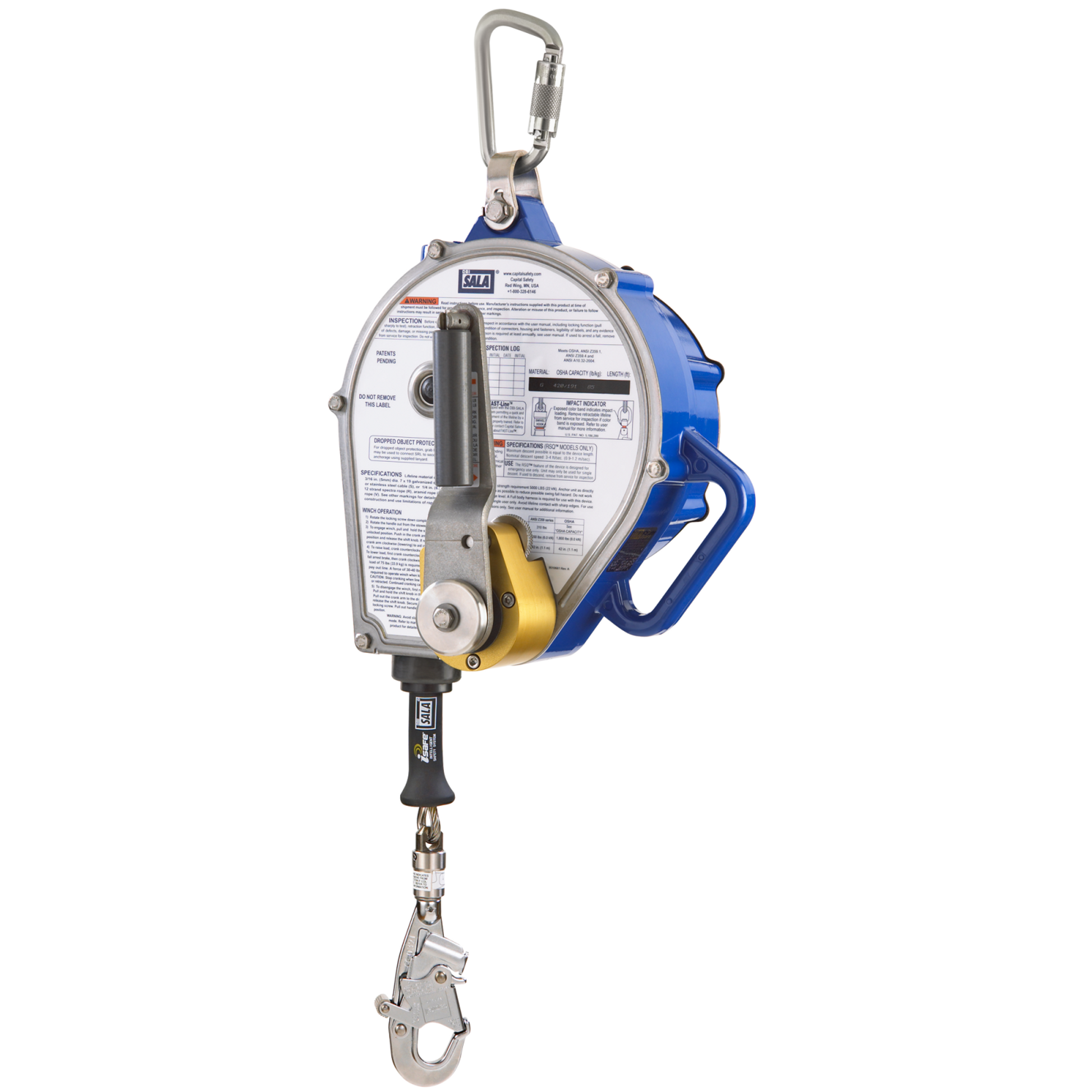 3M DBI-SALA Sealed-Blok 3-Way Retrieval Self-Retracting Lifeline - Stainless Steel Cable - 85 ft - 3400167