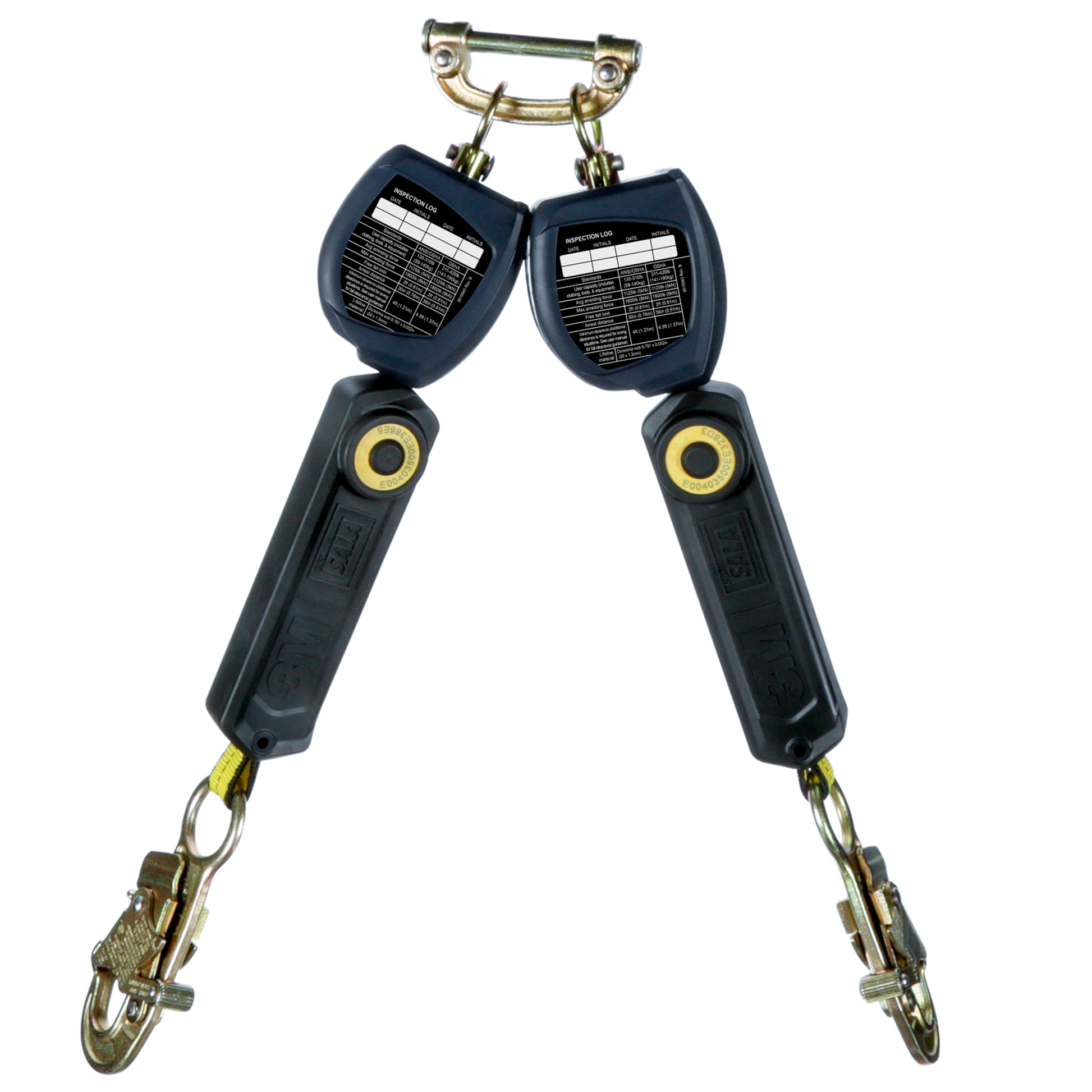 3M DBI-SALA Nano-Lok Personal Twin-Leg Self Retracting Lifeline - Web Steel Snap Hook - 6 ft. - Class 1 - ANSI - 3100550