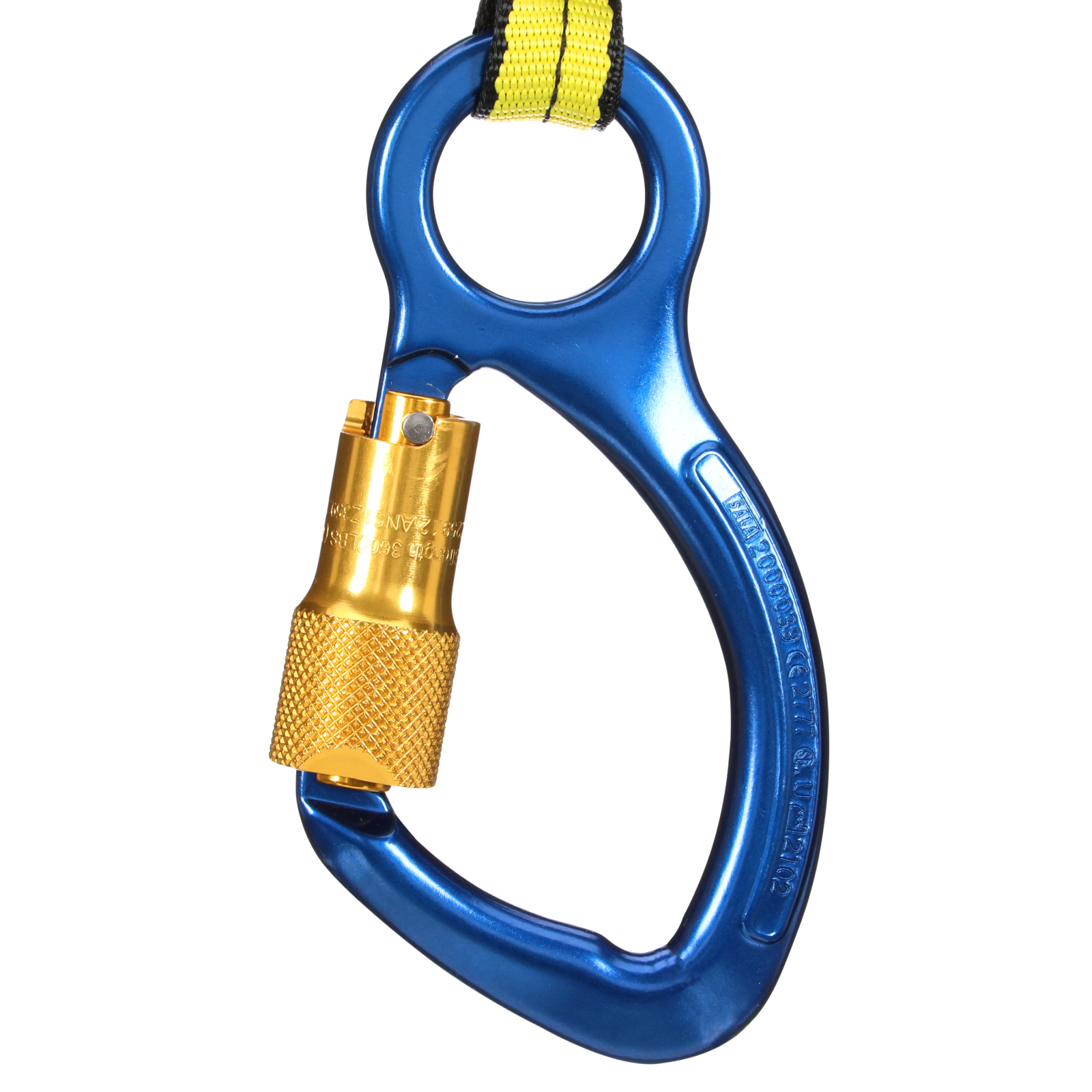 3M DBI-SALA Self-Closing/Locking Carabiner with Captive Eye Pin - Aluminum - Blue - 3/4 in Gate - 2000023