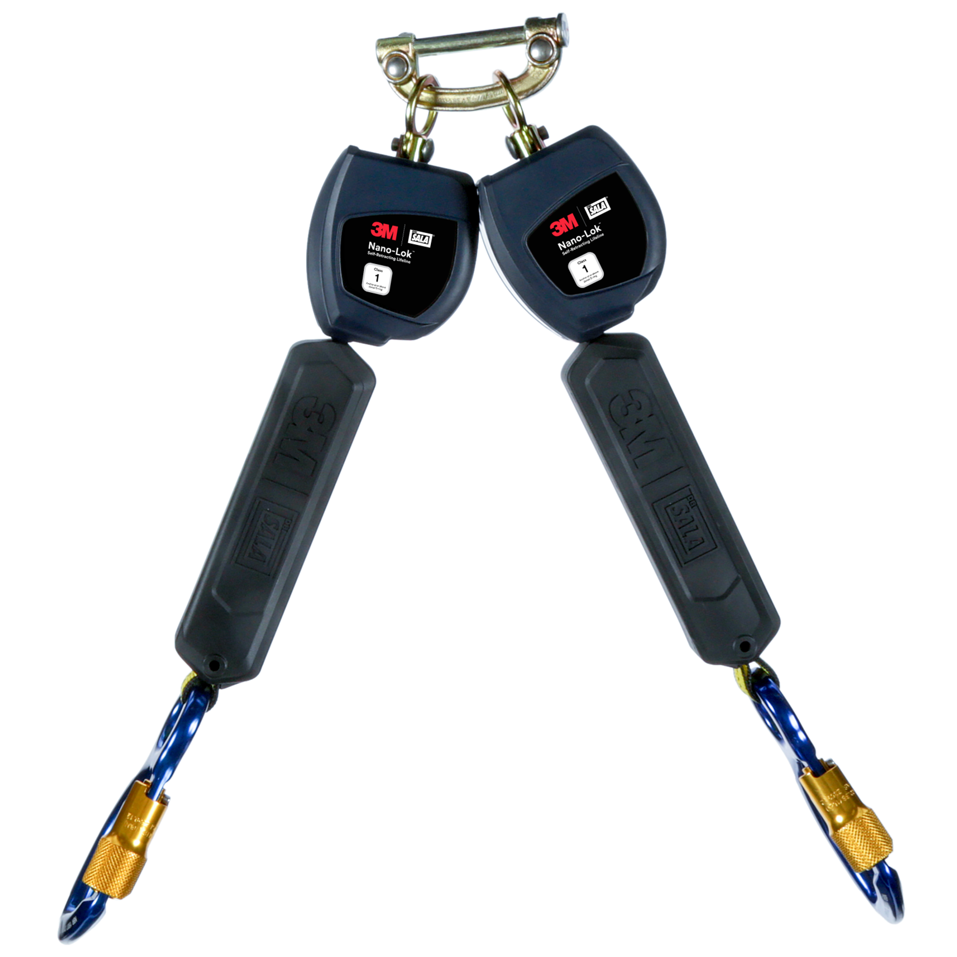 3M DBI-SALA Nano-Lok Personal Twin-Leg Self Retracting Lifeline - Web Aluminum Carabiner - 6 ft. - Class 1 - ANSI - 3100546