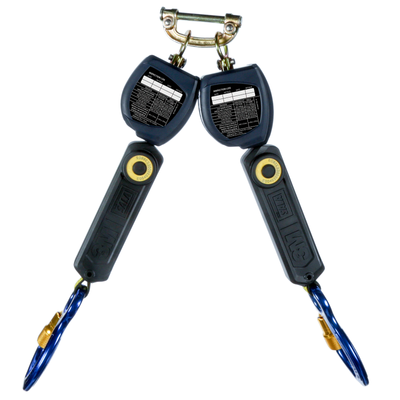3M DBI-SALA Nano-Lok Personal Twin-Leg Self Retracting Lifeline - Web Aluminum Carabiner - 6 ft. - Class 1 - ANSI - 3100546