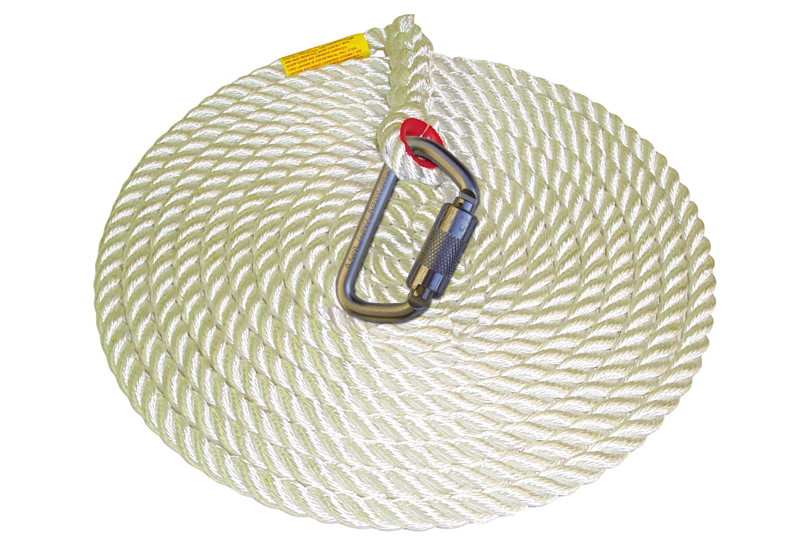 3M PROTECTA Rope Lifeline 5/8 in. (1.6 cm) Nylon with Carabiner - 15M - AC215A1