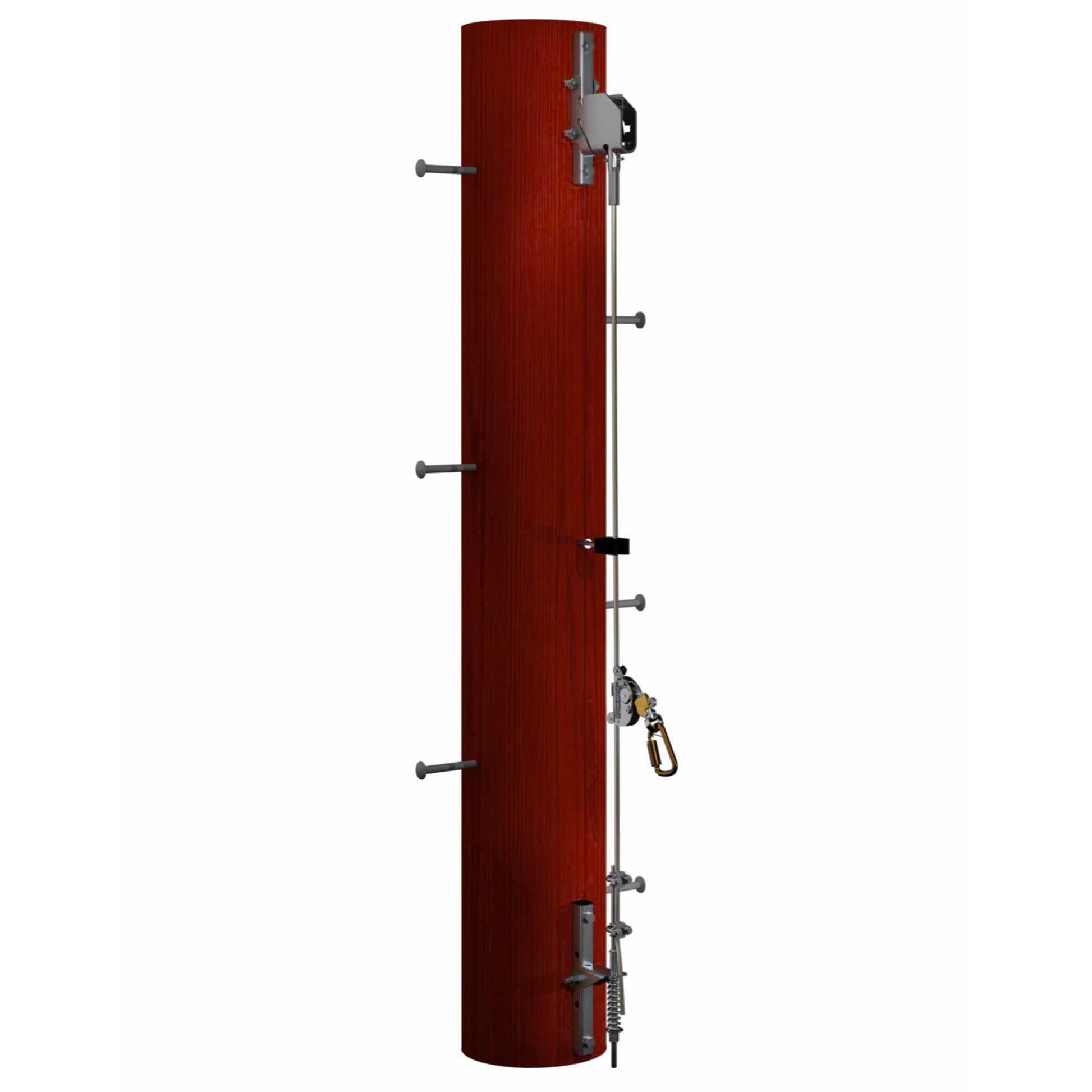 3M DBI-SALA Lad-Saf Cable Vertical Safety System Bracketry For Wood Pole - 2 User - Galvanized Steel - 6116635