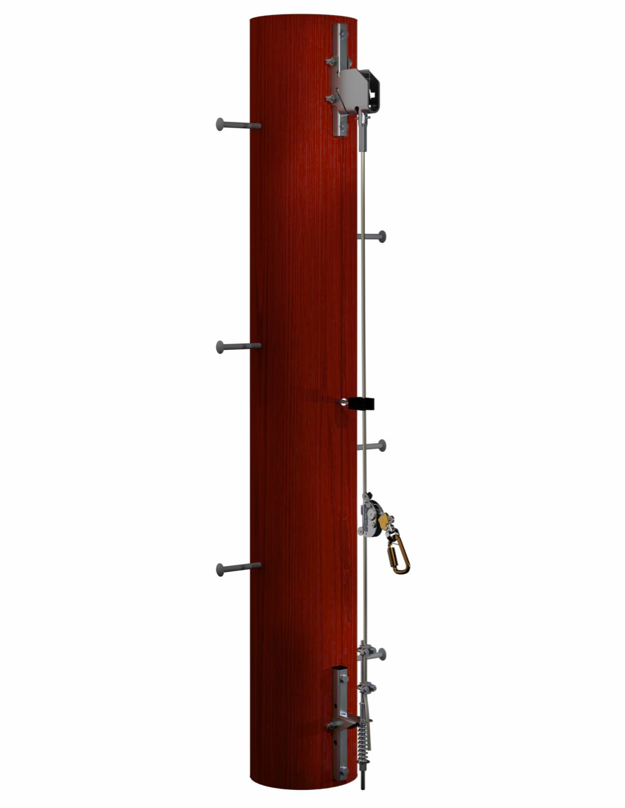 3M DBI-SALA Lad-Saf Cable Vertical Safety System Bracketry For Wood Pole - 2 User - Galvanized Steel - 6116635