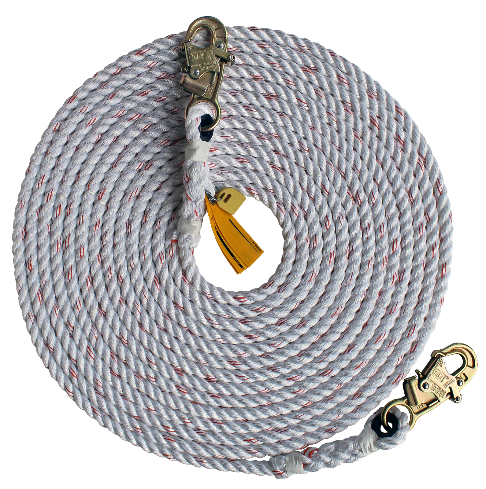 3M DBI-SALA Rope Lifeline with Snap Hook Both Ends - 5/8 in Polyester and Polypropylene Blend - White - 200 ft - 1202899
