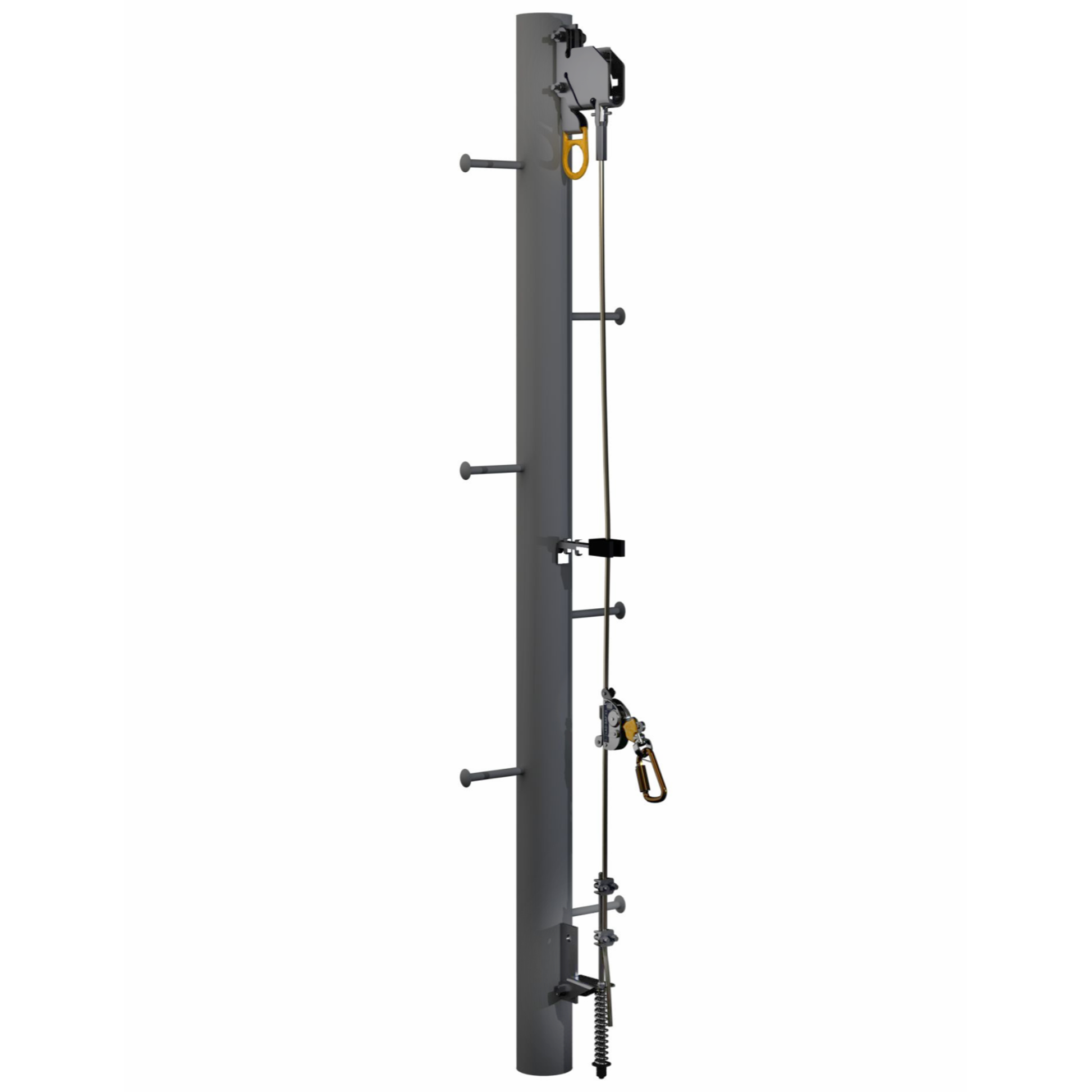 3M DBI-SALA Lad-Saf Cable Vertical Safety System Bracketry For Monopole - 4 User - Stainless Steel - 6116638