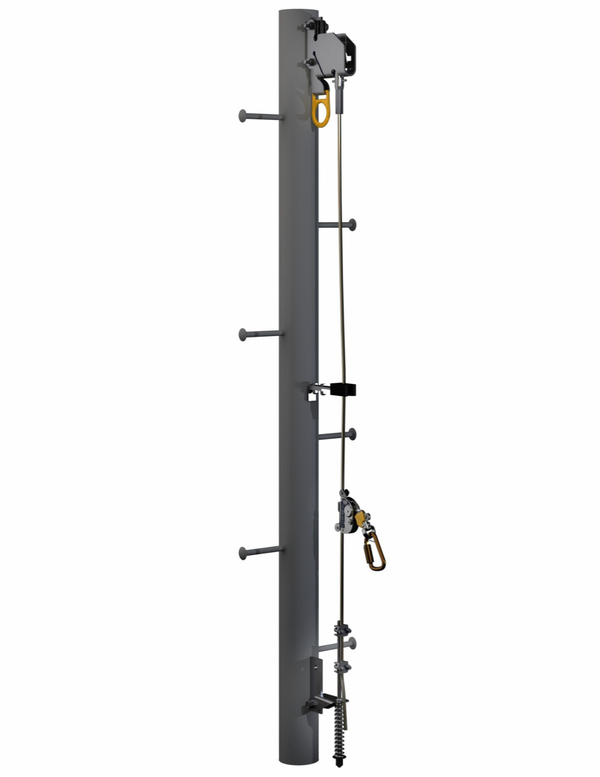 3M DBI-SALA Lad-Saf Cable Vertical Safety System Bracketry For Monopole - 4 User - Stainless Steel - 6116638