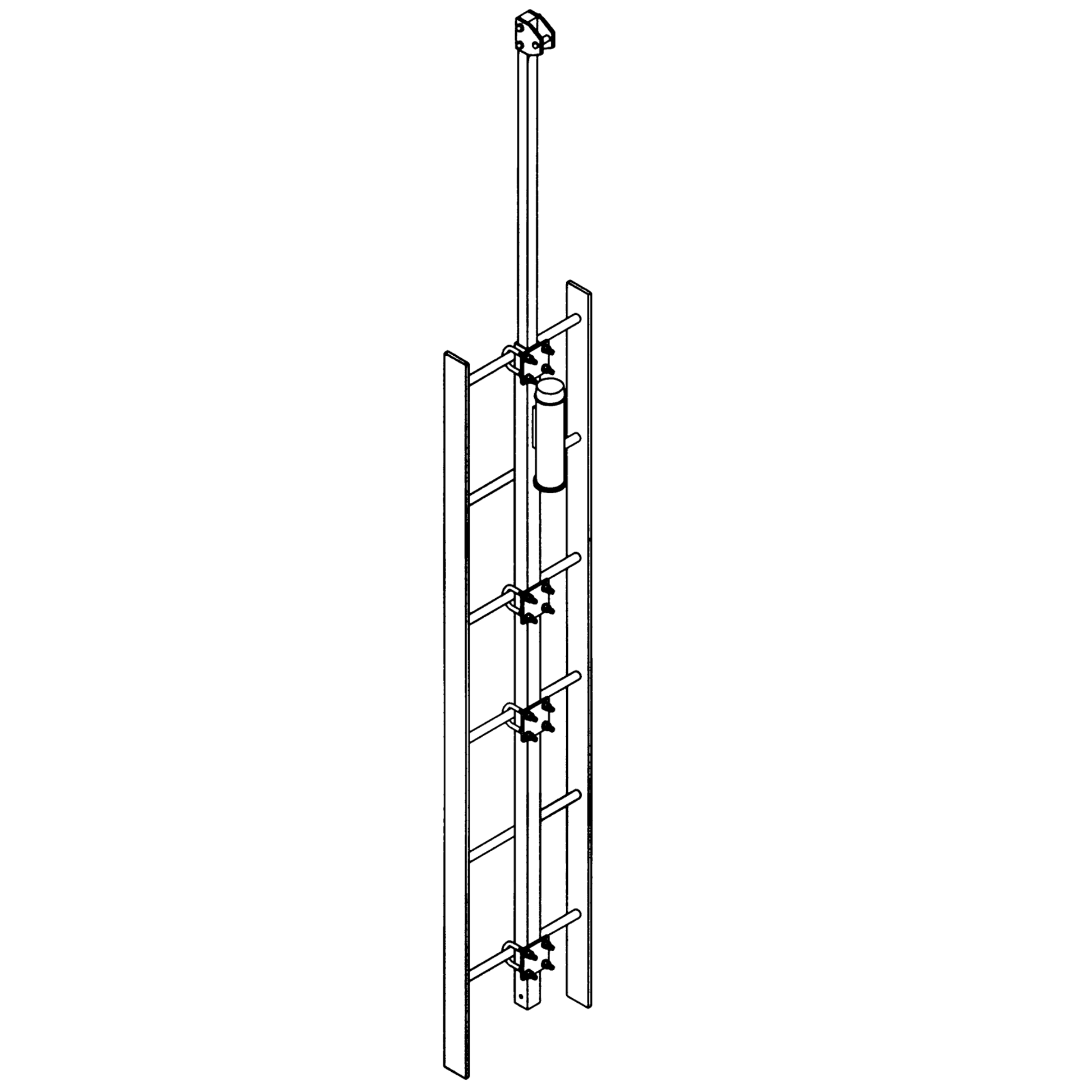 3M DBI-SALA Lad-Saf Cable Vertical Safety System Grab Bar Extension For Top Bracket - Galvanized Steel - 6116336