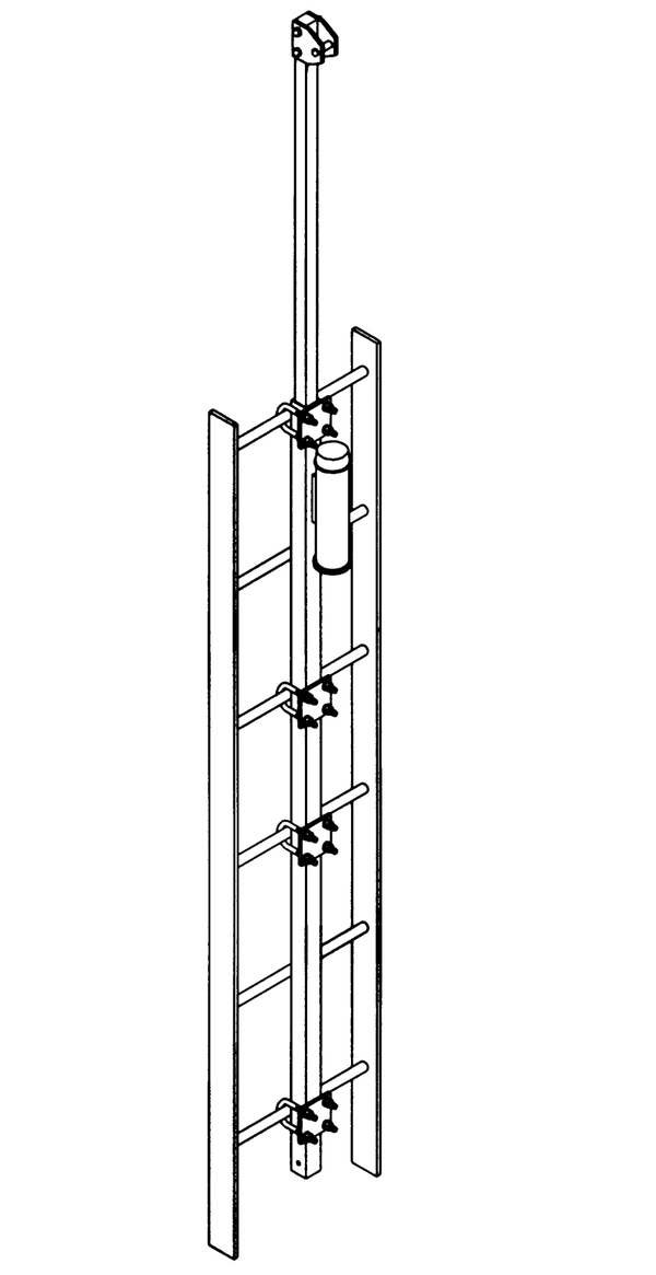 3M DBI-SALA Lad-Saf Cable Vertical Safety System Grab Bar Extension For Top Bracket - Galvanized Steel - 6116336