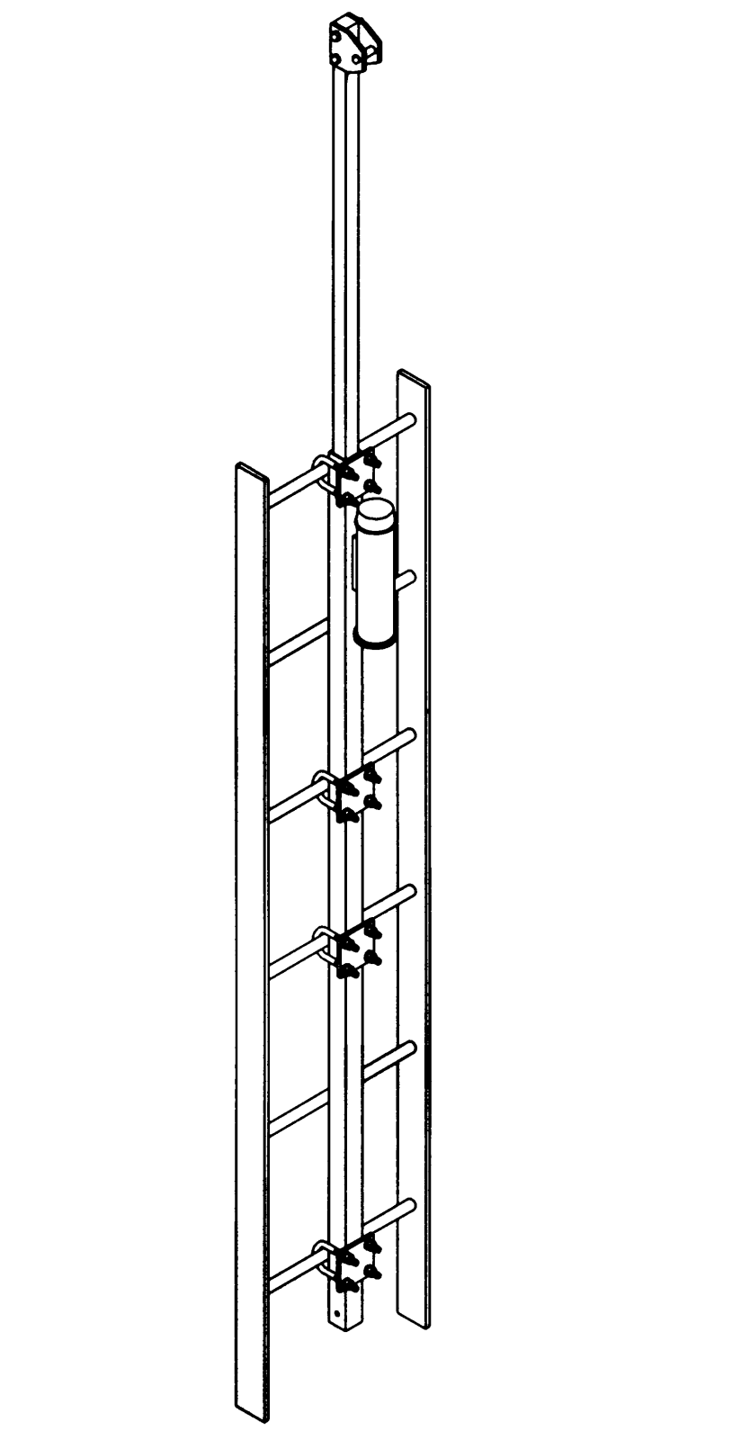 3M DBI-SALA Lad-Saf Cable Vertical Safety System Grab Bar Extension For Top Bracket - Galvanized Steel - 6116336