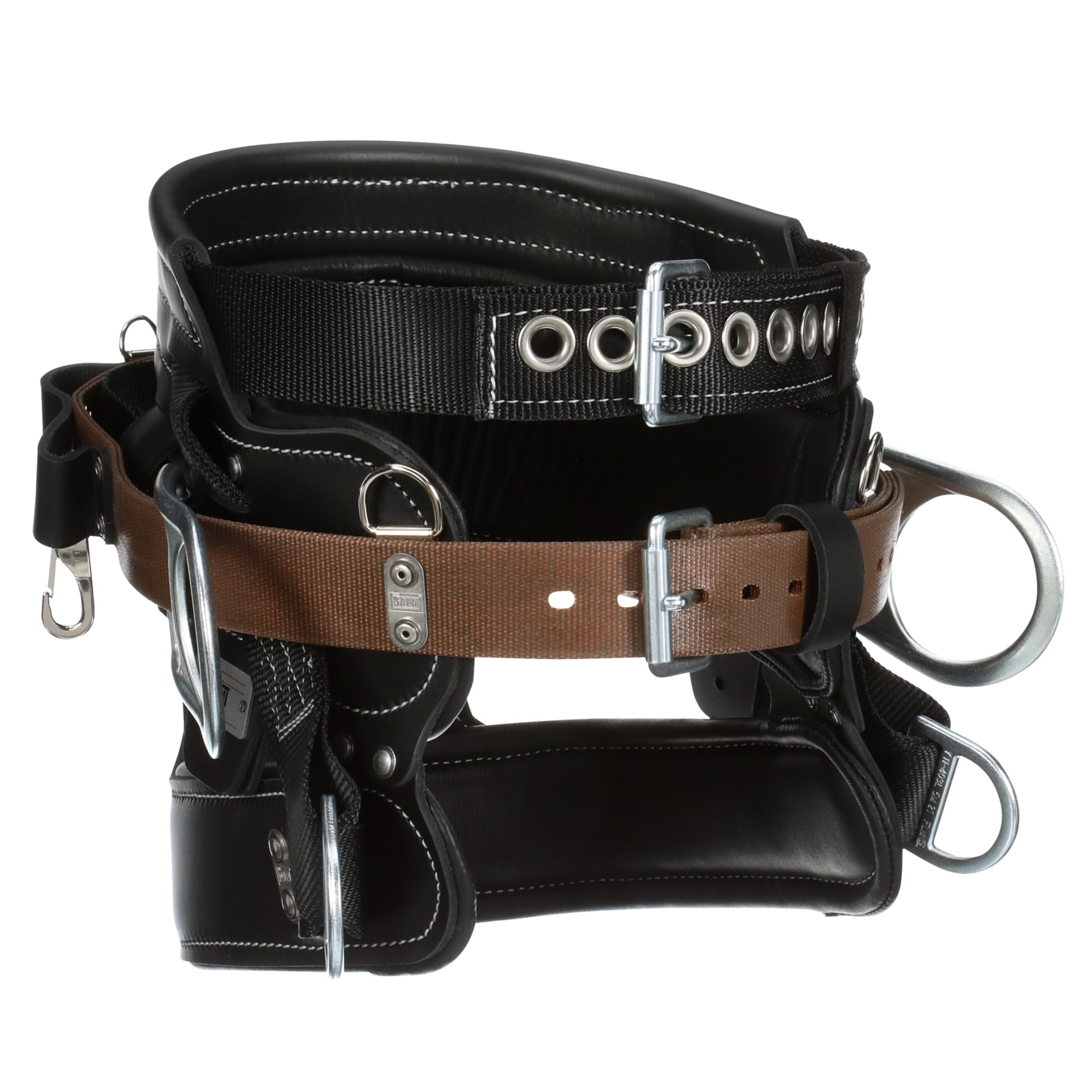3M DBI-SALA 4D Lineman Tongue Buckle Positioning/Fall Restrict Belt without Quick Connect - Leather - Seat - Black - D23 - 1000264
