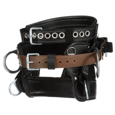 3M DBI-SALA 4D Lineman Tongue Buckle Positioning/Fall Restrict Belt without Quick Connect - Leather - Seat - Black - D23 - 1000264
