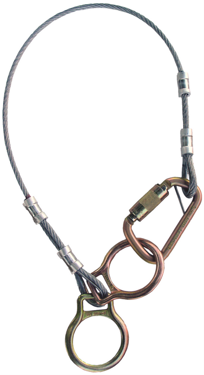 3M Protecta Dual-Ring Cable Tie-Off Adapter Anchor - Galvanized Steel - 10 ft - 2190104