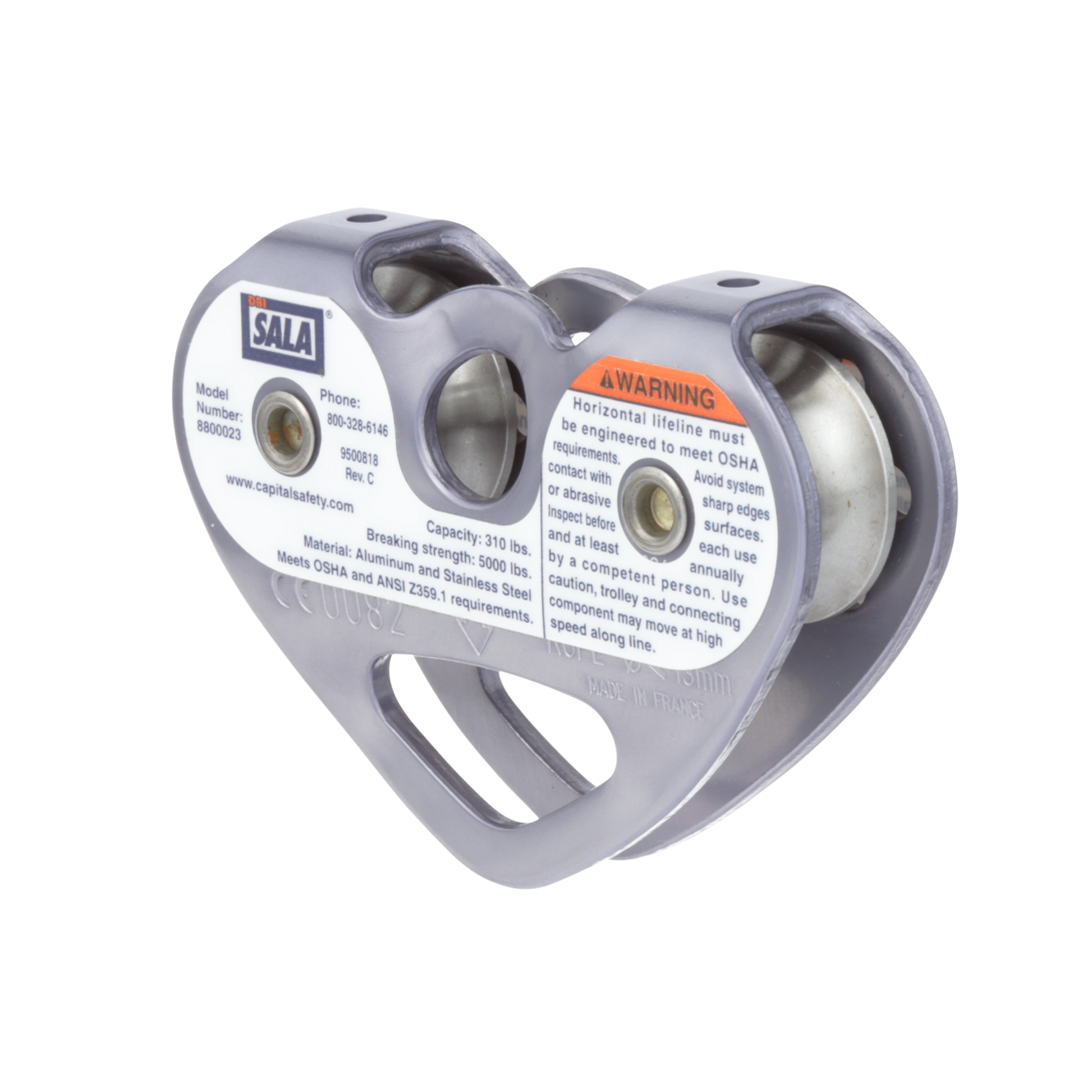 3M DBI-SALA Portable Tandem Pulley Anchor - Fits 3/8 - 1/2 in Rope/Cable - 8800023