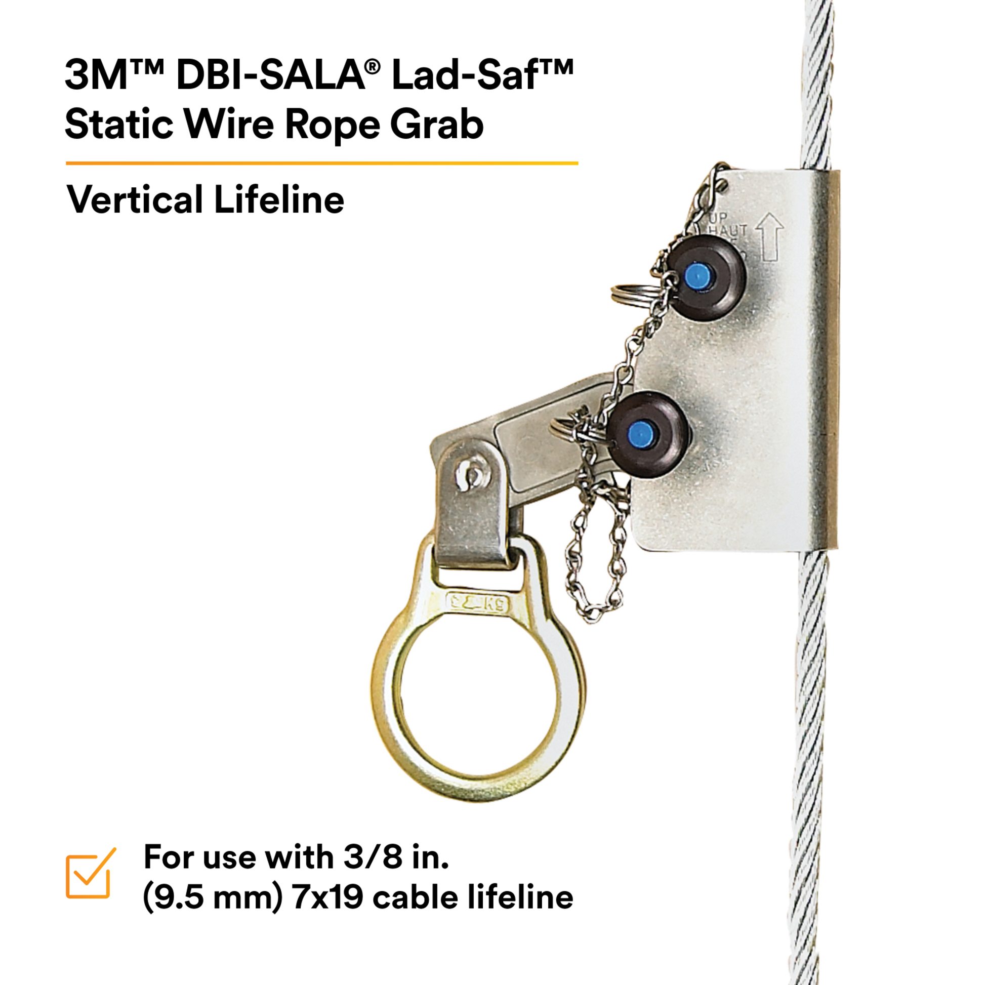 3M DBI-SALA Lad-Saf Static Wire Rope Grab - 5000338