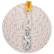 3M Protecta Rope Lifeline with Swivel Snap Hook - 5/8 in Polyester and Polypropylene Blend - White - 30 ft - 1299991