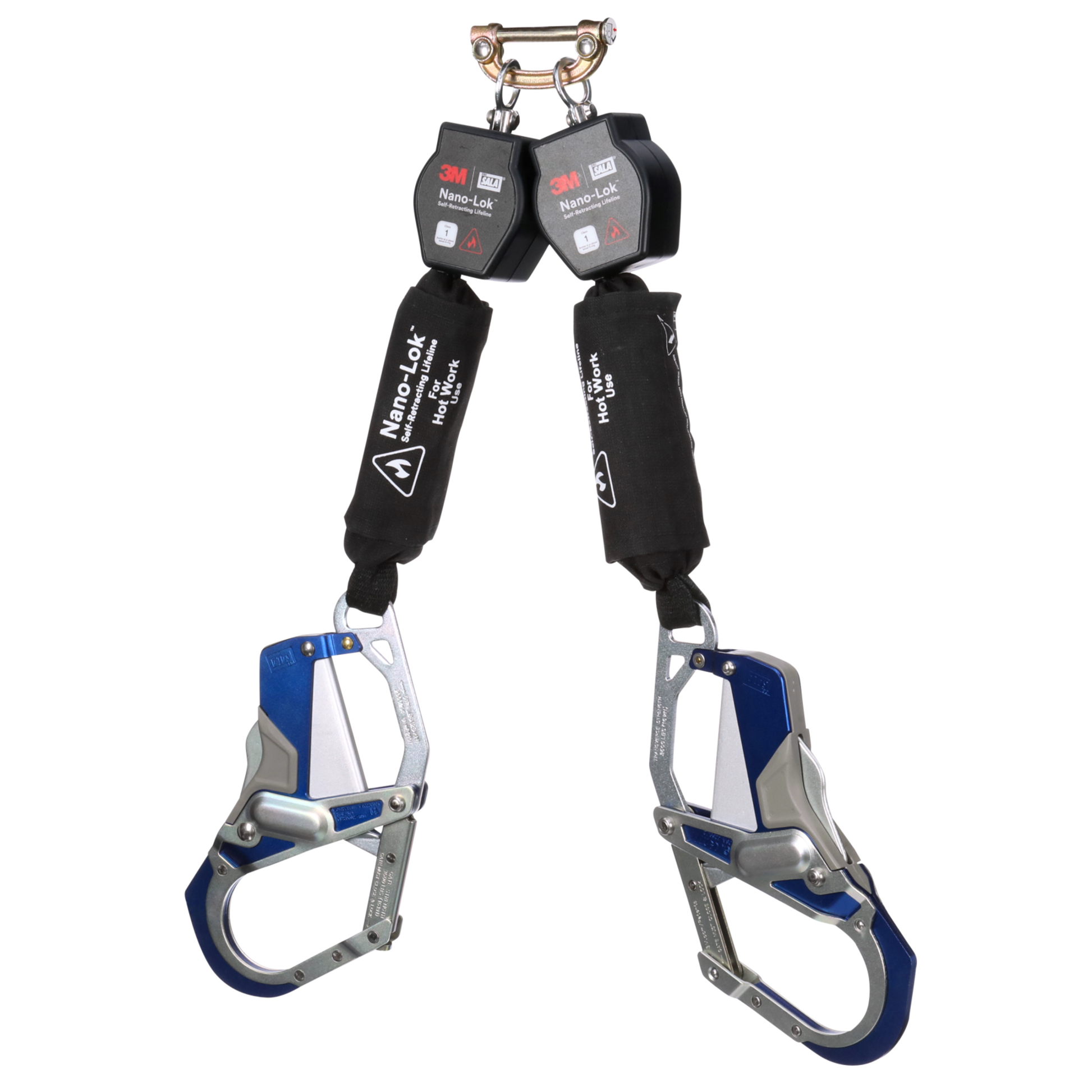 3M DBI-SALA Nano-Lok Twin-Leg Hot Work Self-Retracting Lifeline with Quick Connect - Web - Comfort Grip Hook - 6ft - 3100572