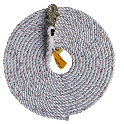 3M DBI-SALA Rope Lifeline with Snap Hook - 5/8 in Polyester and Polypropylene Blend - White - 200 ft - 1202900