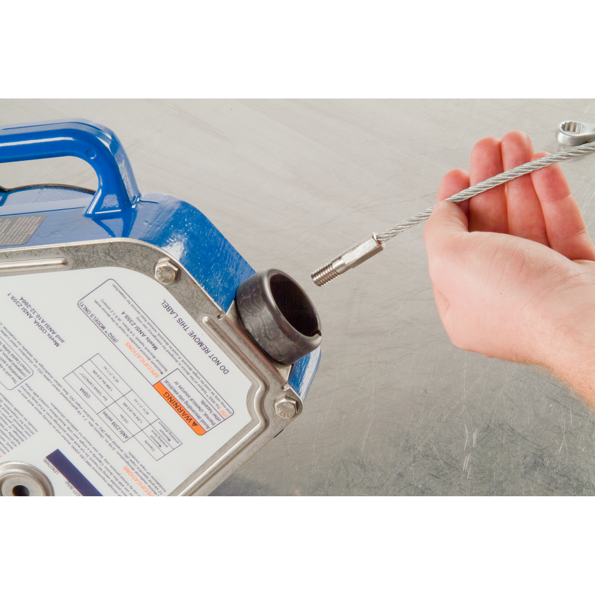 3M DBI-SALA Sealed-Blok Self-Retracting Lifeline Cable Assembly - Stainless Steel - 130 ft - 3900112