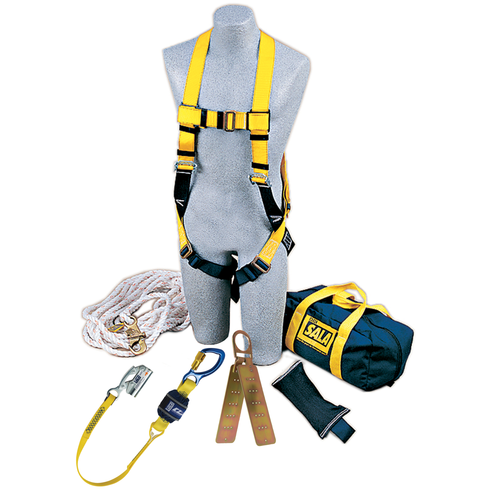 3M DBI-SALA Roofers Fall Protection Compliance Kit - Anchor - Harness - Rope Grab/Lanyard - Lifeline - 50 ft - 2104169