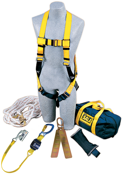3M DBI-SALA Roofers Fall Protection Compliance Kit - Anchor - Harness - Rope Grab/Lanyard - Lifeline - 50 ft - 2104169