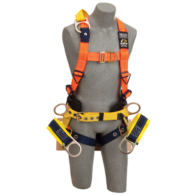3M DBI-SALA Delta Oil and Gas Climbing/Positioning/Suspension Safety Harness with Board Seat - Hi-Vis Orange - 2X - 1108129
