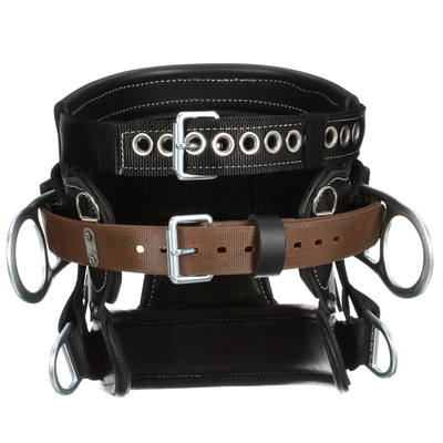 3M DBI-SALA 4D Lineman Tongue Buckle Positioning/Fall Restrict Belt without Quick Connect - Leather - Seat - Black - D22 - 1000263