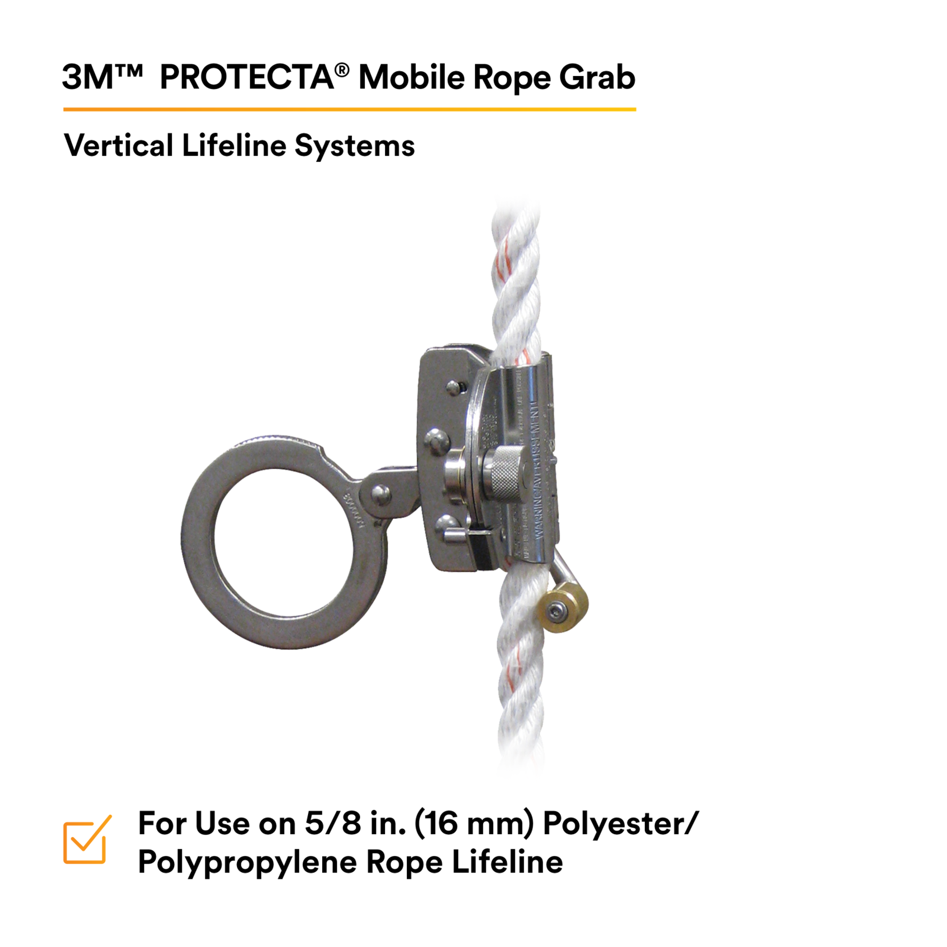3M Protecta Mobile Rope Grab 5000003 - Fits 5/8 in Rope