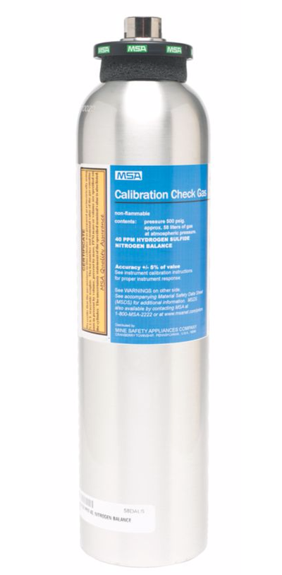 MSA Calibration Gas - 58L 1.45% CH4, 15% o2, 60 ppm CO, 20ppm H2S - 10045035