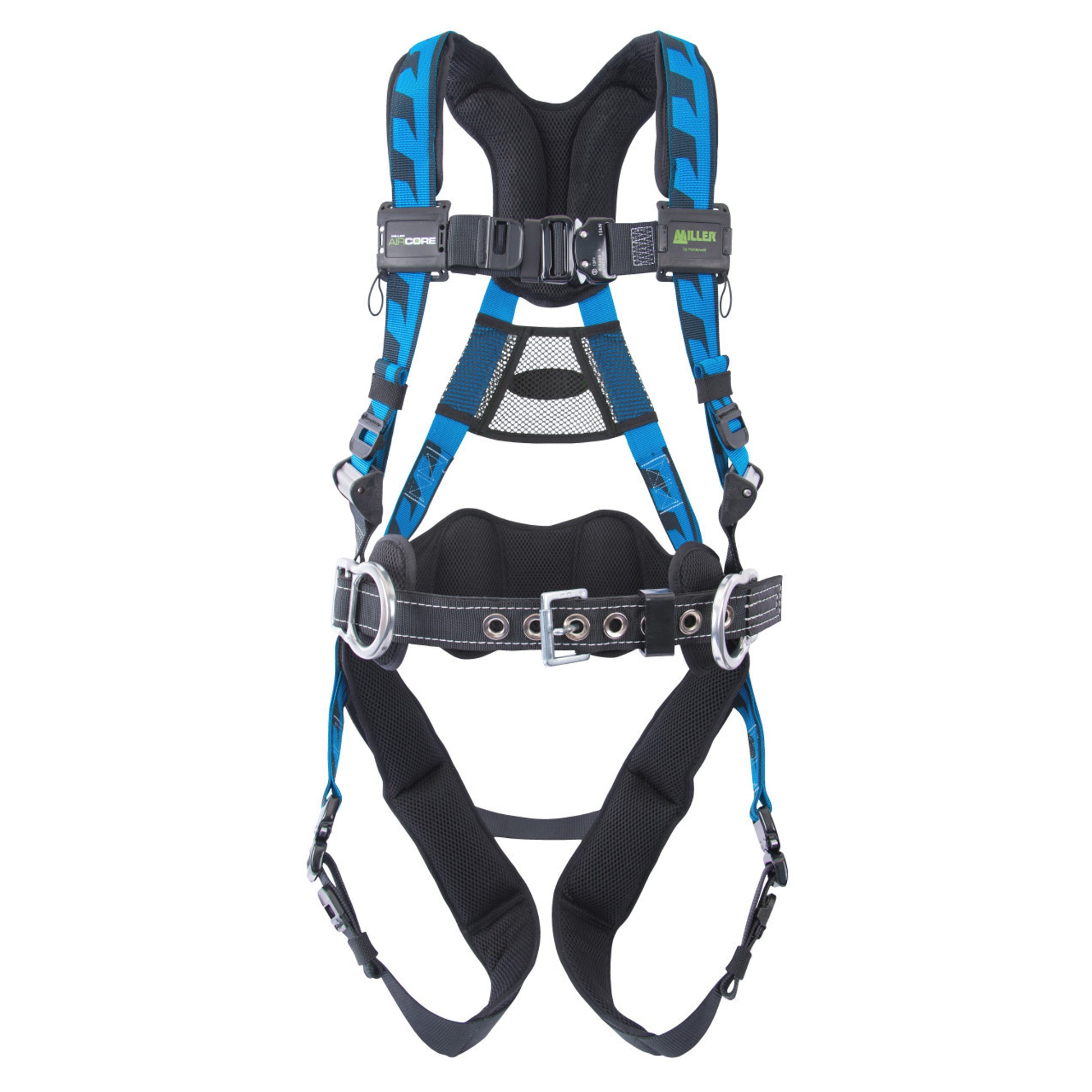 Miller AirCore Aluminum Hardware Blue Harness w/Side D-Rings Lumbar Pad - Belt - Universal (Large/XL) - ACA-QC-BDP/UBL