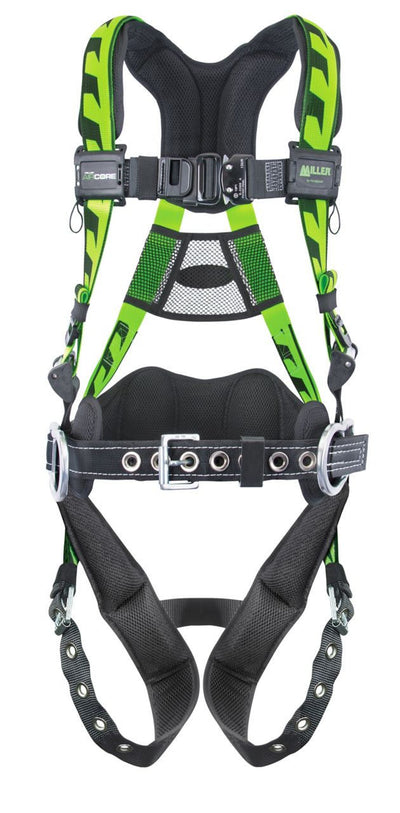 Miller AirCore Aluminum Hardware Green Harness w/Side D-Rings Lumbar Pad - Belt - Universal (Large/XL) - ACA-TB-BDP/UGN