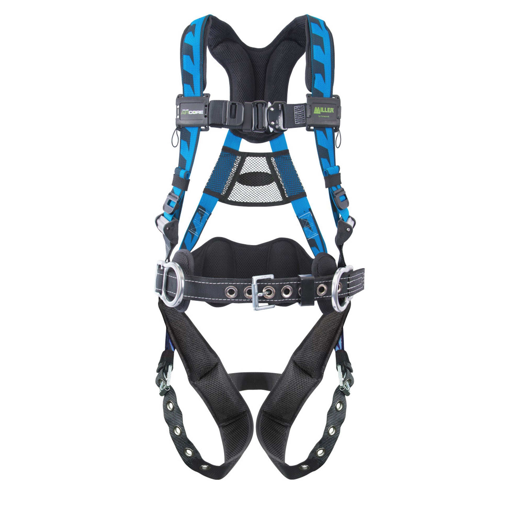 Miller AirCore Aluminum Hardware Blue Harness w/Side D-Rings Lumbar Pad - Belt - Universal (Large/XL) - ACA-TB-BDP/UBL