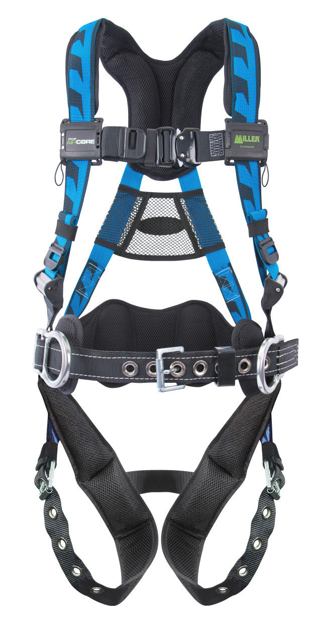 Miller AirCore Aluminum Hardware Blue Harness w/Side D-Rings Lumbar Pad - Belt - Universal (Large/XL) - ACA-TB-BDP/UBL