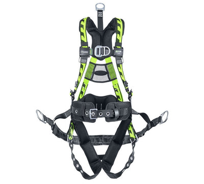 Miller AirCore Oil & Gas Green Harness w/Front D-Ring - Lumbar Pad - Belt - Back D-Ring Extension Universal (Large/XL) - ACOG-TBUG