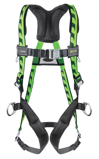 Miller AirCore Steel Hardware Green Harness w/Side D-Rings - Universal (Large/XL) - AC-QC-D/UGN
