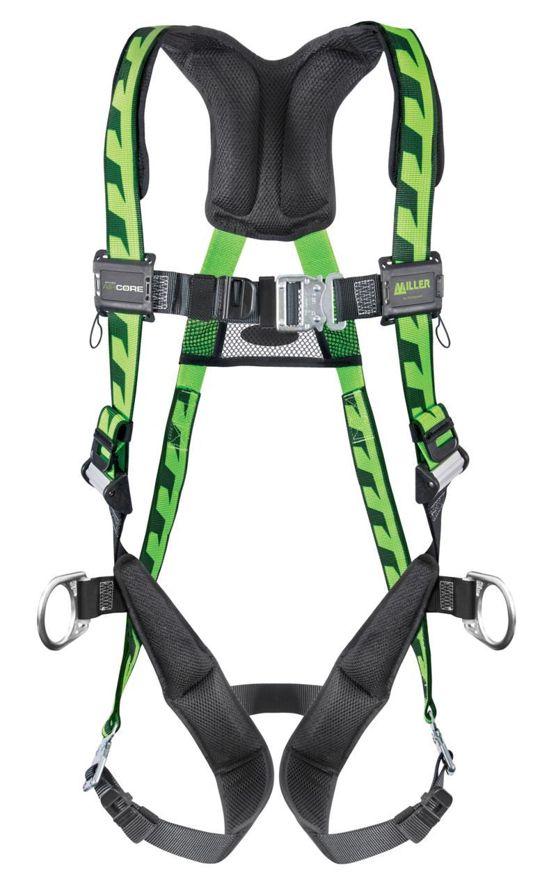 Miller AirCore Steel Hardware Green Harness w/Side D-Rings - Universal (Large/XL) - AC-QC-D/UGN