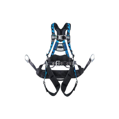 Miller AirCore Tower Climbing Steel Hardware Blue Harness w/Front & Side D-Rings Lumbar Pad - Belt - Universal (Large/XL) - ACT-QCUB