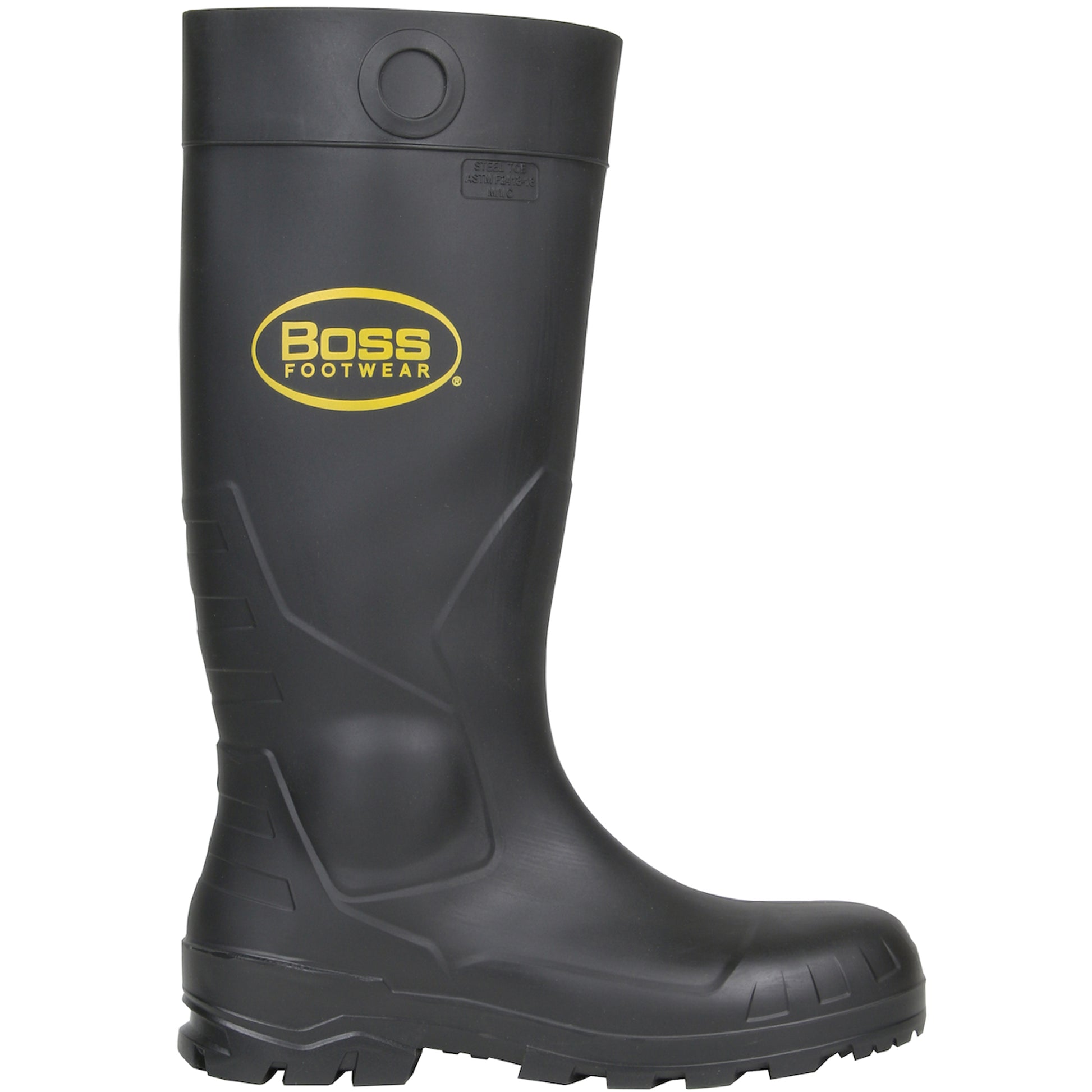 Boss Footwear Over-the-Sock Foot 16" Black PVC Plain Toe Boot - 1/PR - 380-800
