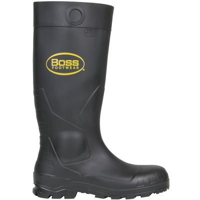 Boss Footwear Over-the-Sock Foot 16" Black PVC Plain Toe Boot - 1/PR - 380-800